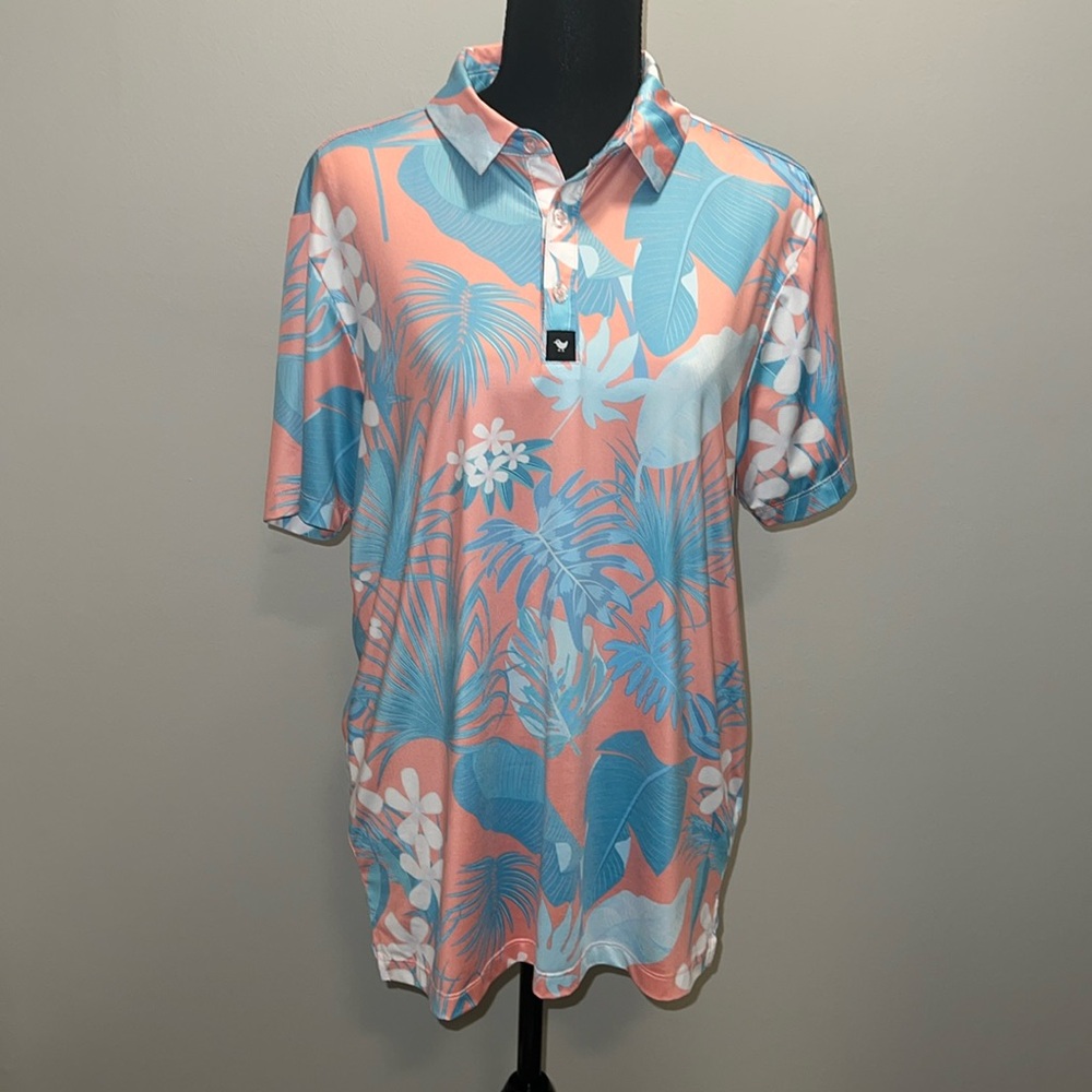 Bad Birdie Men S Polo Shirt Collared Short Sleeve Golf Hawaiian Flex Quick Dry